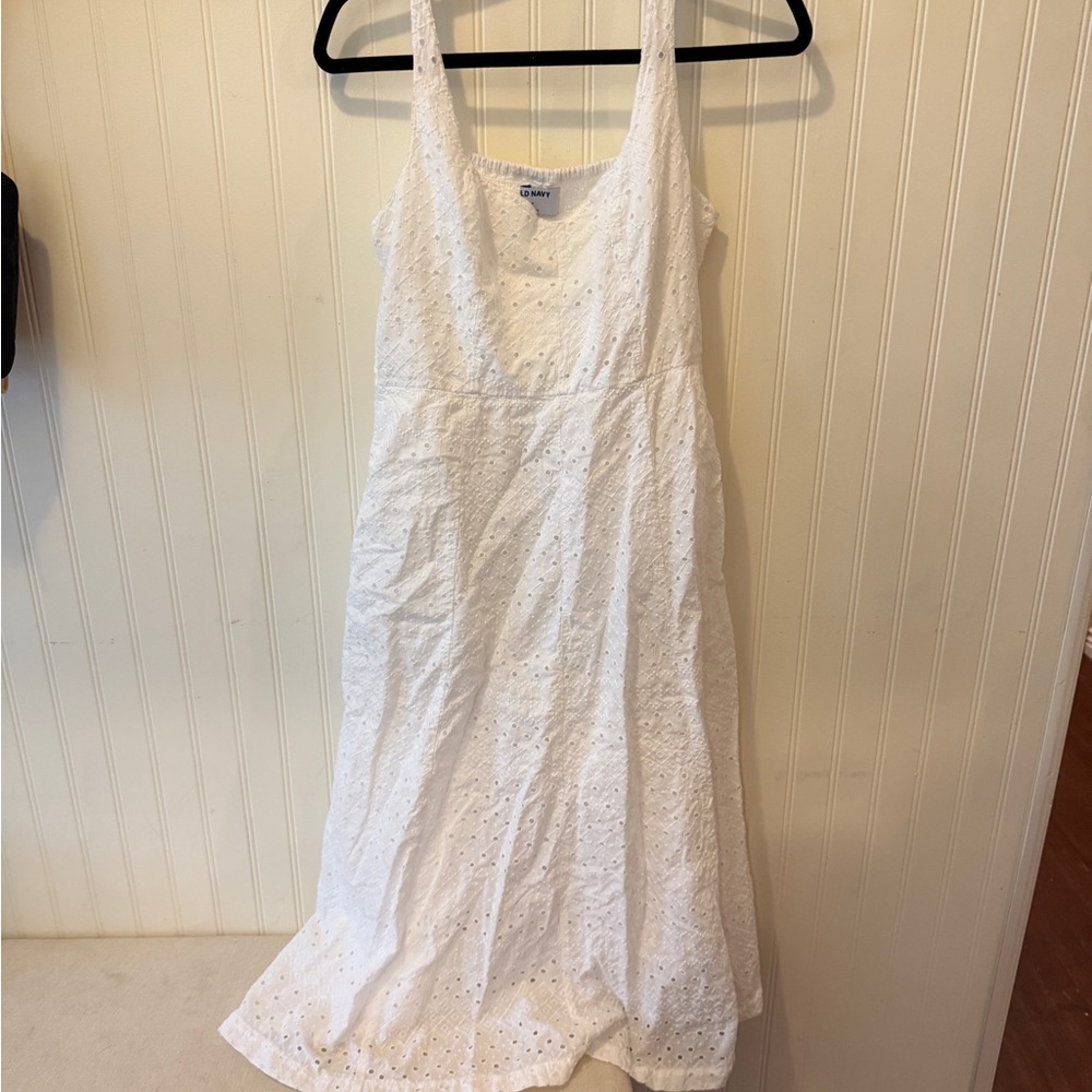 Old Navy White Smocked Dress